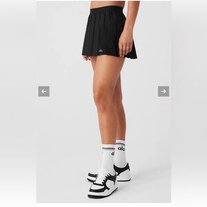 ALO Yoga Varsity Tennis Skirt Core: Black Large NWT